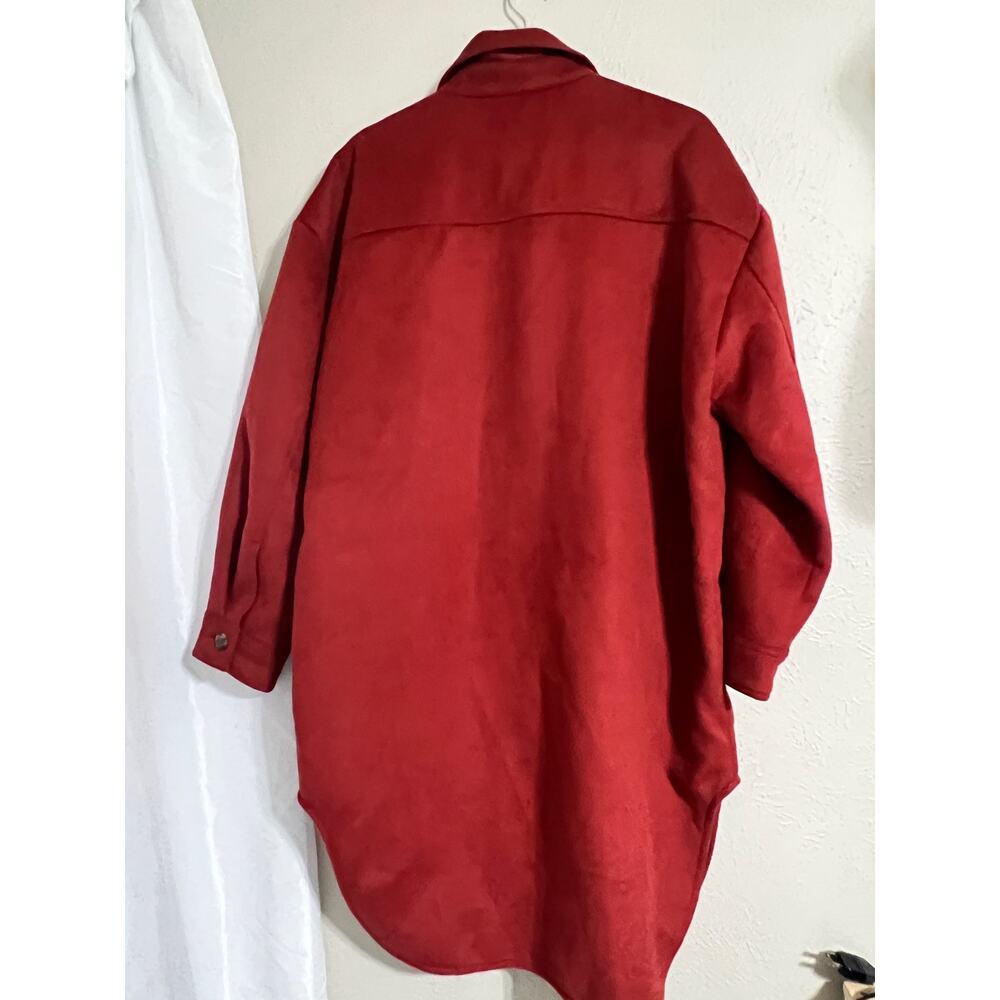 GAP Recycled Wool Blend Rust Shacket Coat Large - Picture 2 of 4